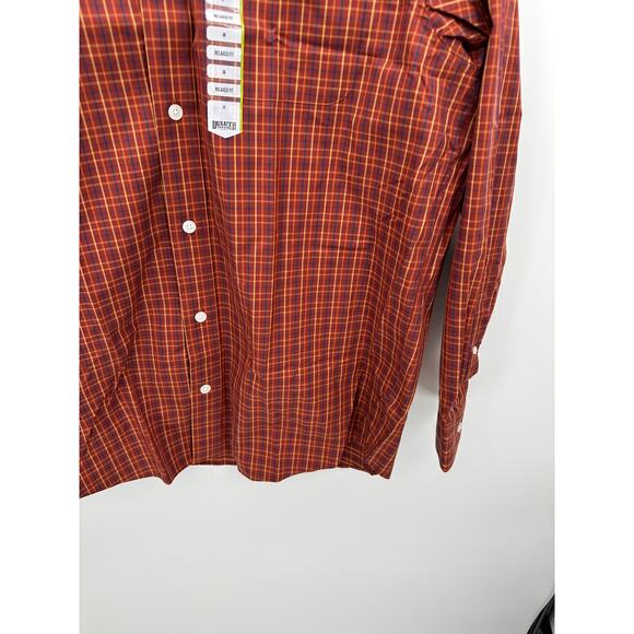 Duluth Trading Casual Button Down Shirt Men M Wrinklefighter Relaxed Fit Orange - Picture 3 of 8